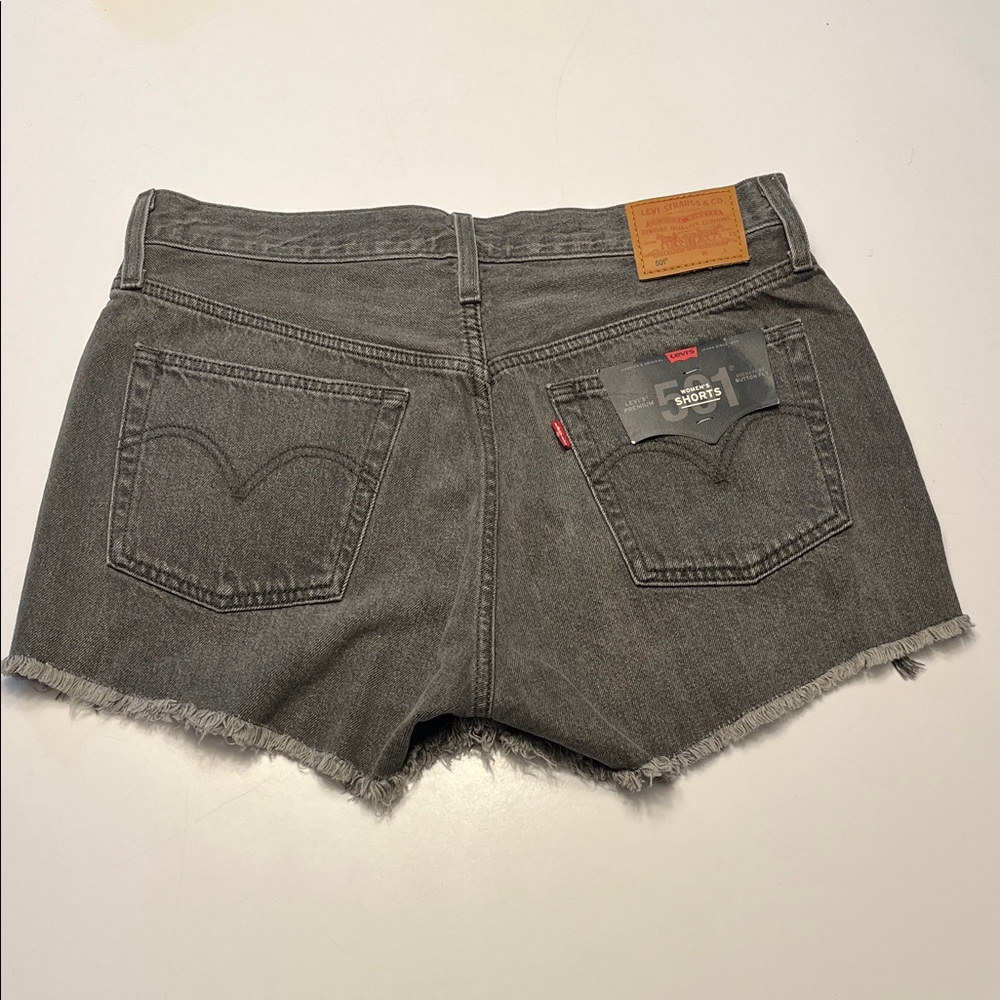 NWT Levi’s 501 Women’s Shorts, size 30, faded black, button fly, distressed